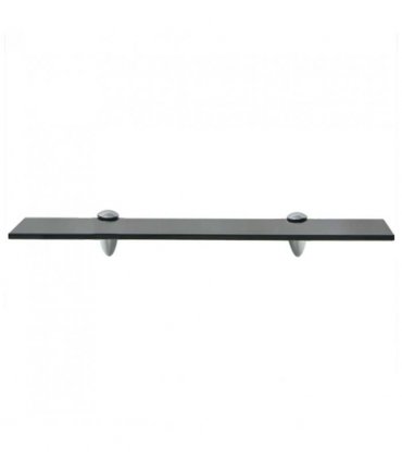 vidaXL Floating Shelf | Set of 2 | Black | Toughened safety glass | Medium — Size: 50 x 10 cm