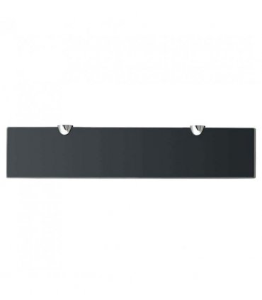 vidaXL Floating Shelf | Set of 2 | Black | Toughened safety glass | Medium — Size: 50 x 10 cm