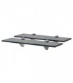 vidaXL Floating Shelf | Set of 2 | Black | Tempered safety glass | 40x10 cm — Size: 40 x 10 cm