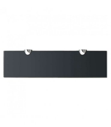vidaXL Floating Shelf | Set of 2 | Black | Tempered safety glass | 40x10 cm — Size: 40 x 10 cm