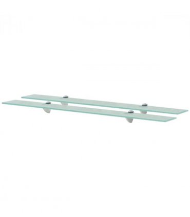 vidaXL Floating Shelves 2 pcs Glass 90x10 cm 8 mm — Colour: transparent, Size: 90 x 10 cm