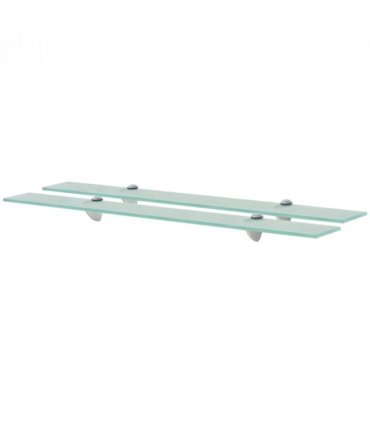 vidaXL Floating Shelves 2 pcs Glass 80x10 cm 8 mm — Colour: transparent, Size: 80 x 10 cm