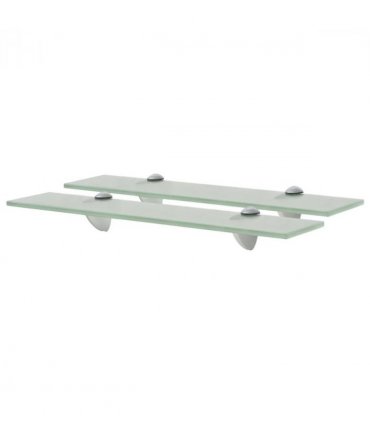 vidaXL Floating Shelves 2 pcs Glass 50x10 cm 8 mm — Colour: white, Size: 50 x 10 cm
