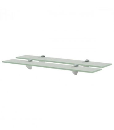 vidaXL Floating Shelves 2 pcs Glass 60x10 cm 8 mm — Colour: white, Size: 60 x 10 cm