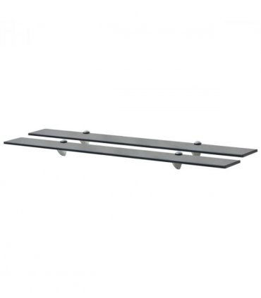 vidaXL Floating Shelves 2 pcs Glass 90x10 cm 8 mm — Colour: black, Size: 90 x 10 cm