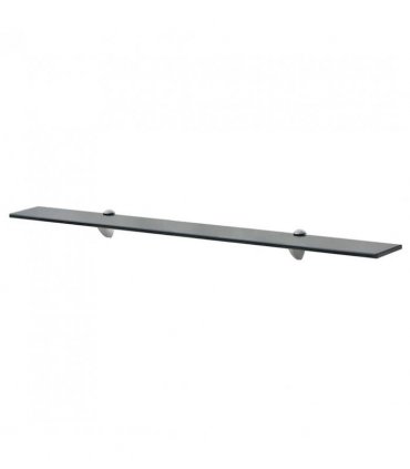 vidaXL Floating Shelves 2 pcs Glass 90x10 cm 8 mm — Colour: black, Size: 90 x 10 cm