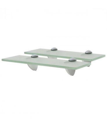vidaXL Floating Shelves 2 pcs Glass 30x10 cm 8 mm — Colour: white, Size: 30 x 10 cm