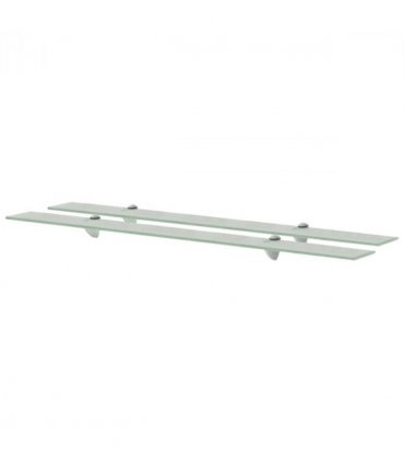vidaXL Floating Shelves 2 pcs Glass 100x10 cm 8 mm — Colour: white, Size: 100 x 10 cm