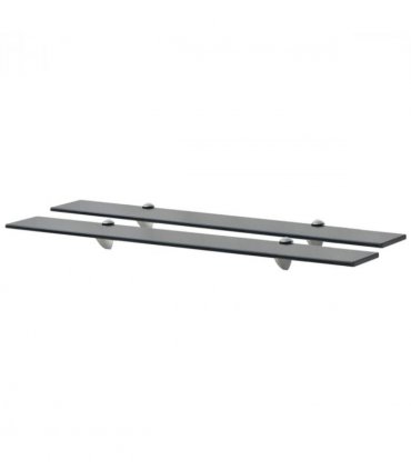 vidaXL Floating Shelves 2 pcs Glass 80x10 cm 8 mm — Colour: black, Size: 80 x 10 cm