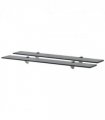 vidaXL Floating Shelves 2 pcs Glass 80x10 cm 8 mm — Colour: black, Size: 80 x 10 cm