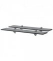 vidaXL Floating Shelf | Set of 2 | Black | Tempered safety glass, zinc alloy — Size: 60 x 10 cm