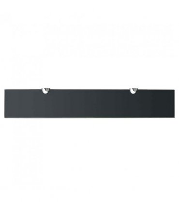 vidaXL Floating Shelf | Set of 2 | Black | Tempered safety glass, zinc alloy — Size: 60 x 10 cm
