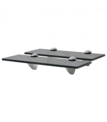 vidaXL Floating Shelves 2 pcs Glass 30x10 cm 8 mm — Colour: black, Size: 30 x 10 cm