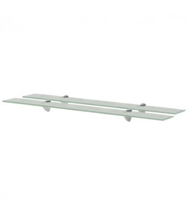 vidaXL Floating Shelves 2 pcs Glass 90x10 cm 8 mm — Colour: white, Size: 90 x 10 cm