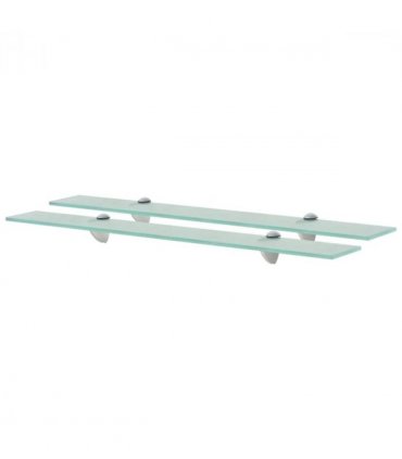 vidaXL Floating Shelves 2 pcs Glass 70x10 cm 8 mm — Colour: transparent, Size: 70 x 10 cm