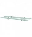 vidaXL Floating Shelves 2 pcs Glass 70x10 cm 8 mm — Colour: transparent, Size: 70 x 10 cm