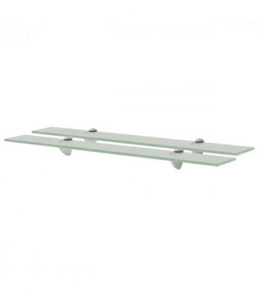 vidaXL Floating Shelves 2 pcs Glass 70x10 cm 8 mm — Colour: white, Size: 70 x 10 cm