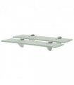 vidaXL Floating Shelves 2 pcs Glass 40x10 cm 8 mm — Colour: white, Size: 40 x 10 cm