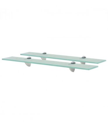vidaXL Floating Shelf | Set of 2 | Clear | Tempered safety glass | Medium — Colour: transparent, Size: 60 x 10 cm
