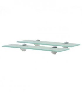 vidaXL Floating Shelf | Set of 2 | Clear | Toughened safety glass, zinc alloy — Colour: transparent, Size: 40 x 10 cm
