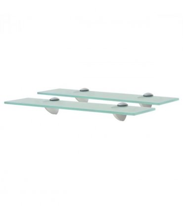 vidaXL Floating Shelf | Set of 2 | Clear | Toughened safety glass, zinc alloy — Colour: transparent, Size: 40 x 10 cm