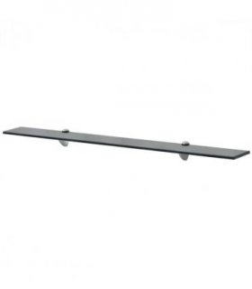 vidaXL Floating Shelf Glass 90x20 cm 8 mm — Colour: black, Size: 90 x 20 cm
