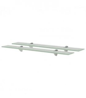 vidaXL Floating Shelves 2 pcs Glass 70x20 cm 8 mm — Colour: white, Size: 70 x 20 cm