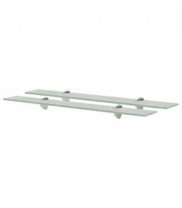vidaXL Floating Shelves 2 pcs Glass 70x20 cm 8 mm — Colour: white, Size: 70 x 20 cm
