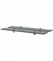 vidaXL Floating Shelf | Set of 2 | Black | Tempered safety glass, Zinc alloy — Size: 70 x 20 cm