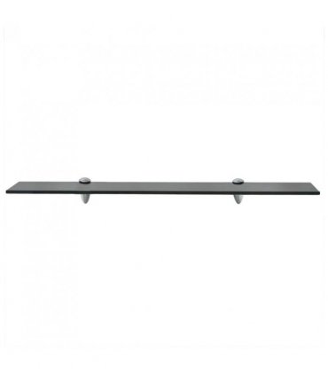 vidaXL Floating Shelf | Set of 2 | Black | Tempered safety glass, Zinc alloy — Size: 70 x 20 cm