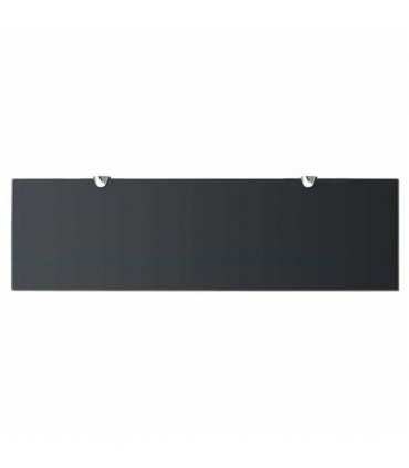vidaXL Floating Shelf | Set of 2 | Black | Tempered safety glass, Zinc alloy — Size: 70 x 20 cm