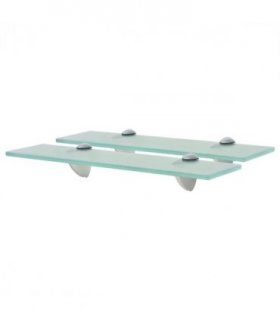 vidaXL Floating Shelves 2 pcs Glass 40x20 cm 8 mm — Colour: transparent, Size: 40 x 20 cm