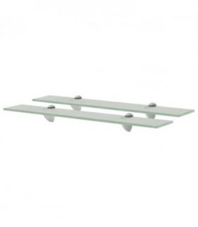vidaXL Floating Shelves 2 pcs Glass 60x20 cm 8 mm — Colour: white, Size: 60 x 20 cm