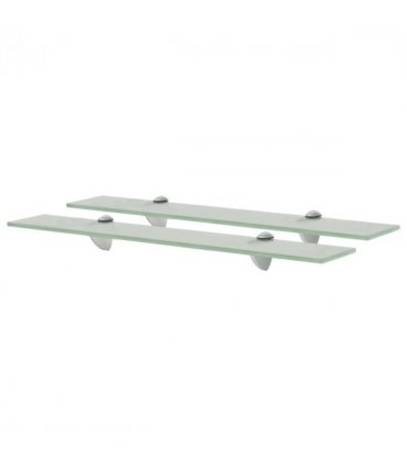 vidaXL Floating Shelves 2 pcs Glass 60x20 cm 8 mm — Colour: white, Size: 60 x 20 cm