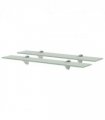 vidaXL Floating Shelves 2 pcs Glass 60x20 cm 8 mm — Colour: white, Size: 60 x 20 cm