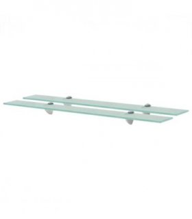 vidaXL Floating Shelves 2 pcs Glass 80x20 cm 8 mm — Colour: transparent, Size: 80 x 20 cm