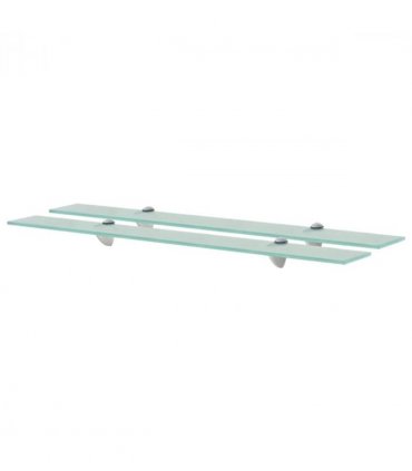 vidaXL Floating Shelves 2 pcs Glass 80x20 cm 8 mm — Colour: transparent, Size: 80 x 20 cm