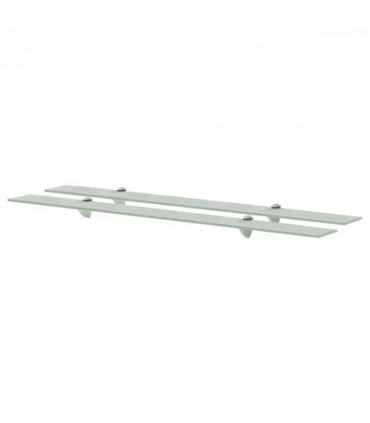 vidaXL Floating Shelves 2 pcs Glass 100x20 cm 8 mm — Colour: white, Size: 100 x 20 cm