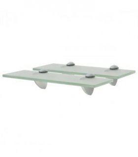 vidaXL Floating Shelves 2 pcs Glass 30x20 cm 8 mm — Colour: white, Size: 30 x 20 cm