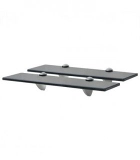 vidaXL Floating Shelf | Set of 2 | Black | Tempered safety glass | 40x20cm 8mm — Size: 40 x 20 cm