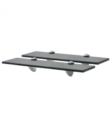 vidaXL Floating Shelf | Set of 2 | Black | Tempered safety glass | 40x20cm 8mm — Size: 40 x 20 cm