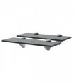 vidaXL Floating Shelf | Set of 2 | Black | Tempered Safety Glass | 30x20 cm — Size: 30 x 20 cm