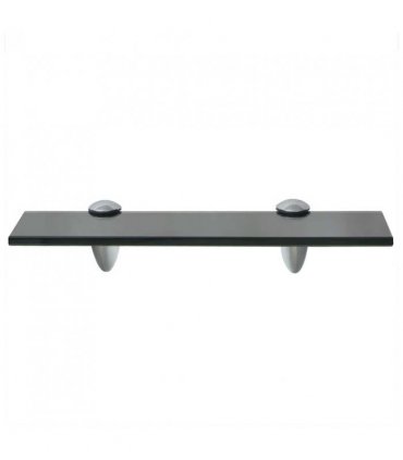 vidaXL Floating Shelf | Set of 2 | Black | Tempered Safety Glass | 30x20 cm — Size: 30 x 20 cm