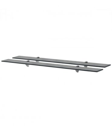 vidaXL Floating Shelf | Set of 2 | Black | Tempered safety glass | 100x20 cm — Size: 100 x 20 cm