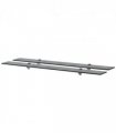 vidaXL Floating Shelf | Set of 2 | Black | Tempered safety glass | 100x20 cm — Size: 100 x 20 cm