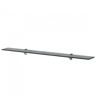 vidaXL Floating Shelf | Set of 2 | Black | Tempered safety glass | 100x20 cm — Size: 100 x 20 cm
