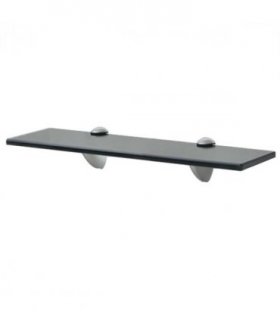 vidaXL Floating Shelf Glass 40x20 cm 8 mm — Colour: black, Size: 40 x 20 cm