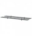 vidaXL Floating Shelf | Set of 2 | Black | Tempered safety glass | Medium — Size: 90 x 20 cm