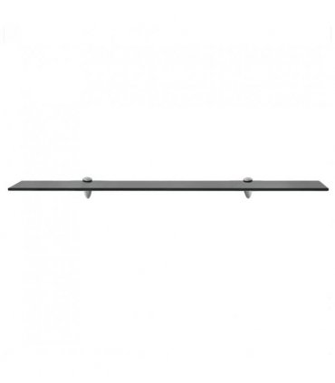 vidaXL Floating Shelf | Set of 2 | Black | Tempered safety glass | Medium — Size: 90 x 20 cm