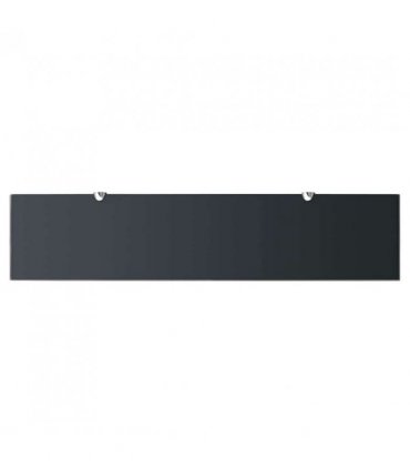 vidaXL Floating Shelf | Set of 2 | Black | Tempered safety glass | Medium — Size: 90 x 20 cm